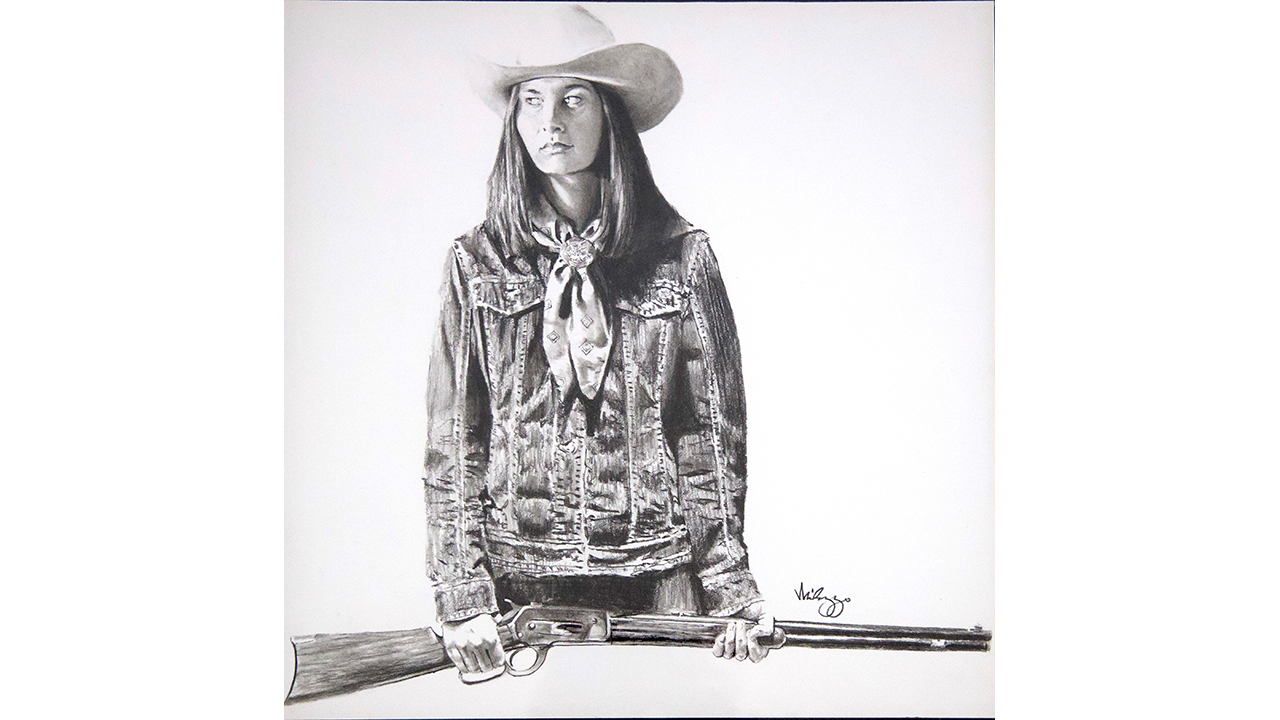 Cowgirl with Winchester rifle